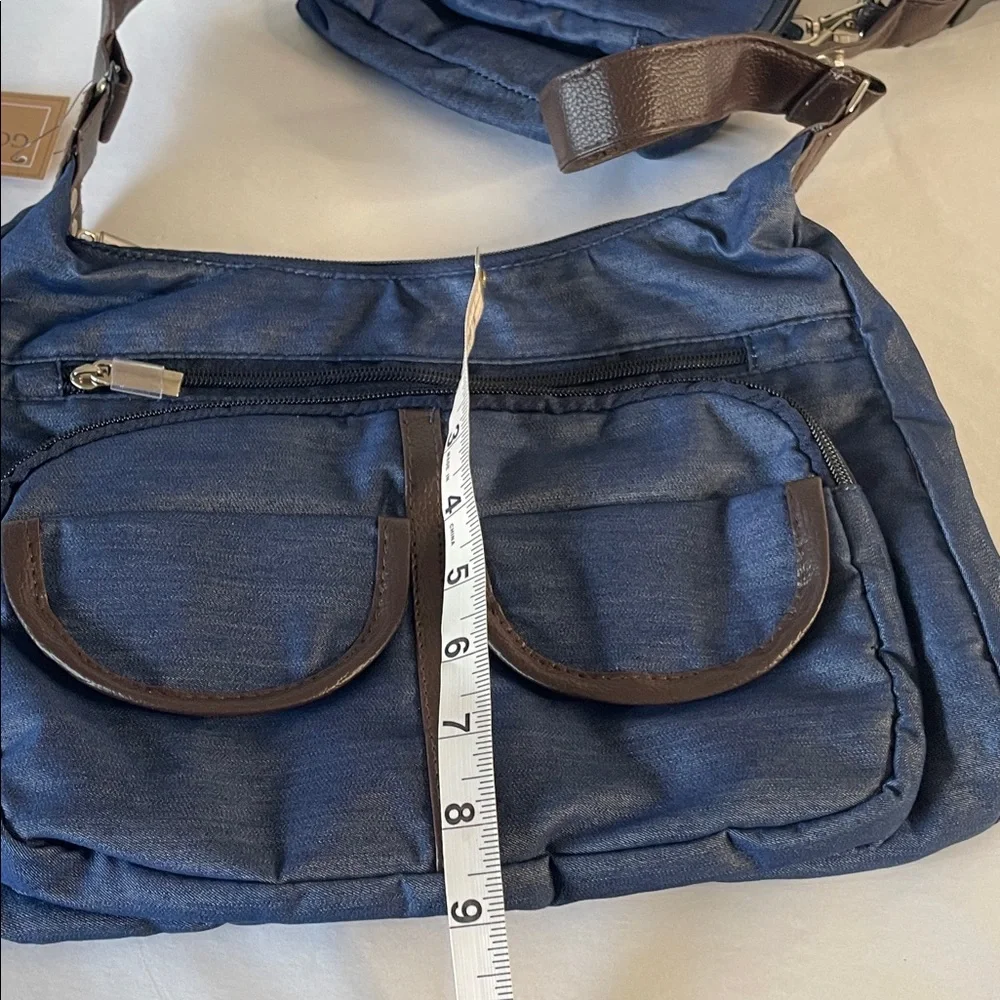 Stylish Blue and Brown Crossbody Bag Set